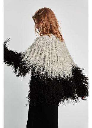 Фактурний кардиган з бахромою трава zara