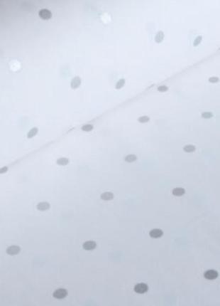 Тканина ранфорс з гліттером горох срібний, турція, ширина 240 см