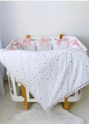 Комплект постели в детскую кроватку с бортиками подушками2 фото