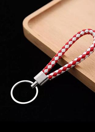 Брелок для ключей красный + белый - длина 12см
