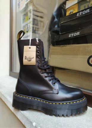 Черевики dr martens jadon zip hi black polished smooth 25565001 мартенси жадон платформа