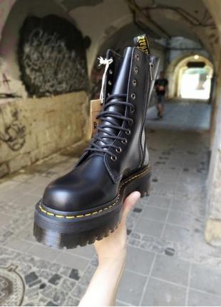 Черевики dr martens jadon zip hi black polished smooth 25565001 мартенси жадон платформа3 фото