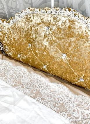 Комплект постели в детскую кроватку с бортиками подушками, королевский2 фото
