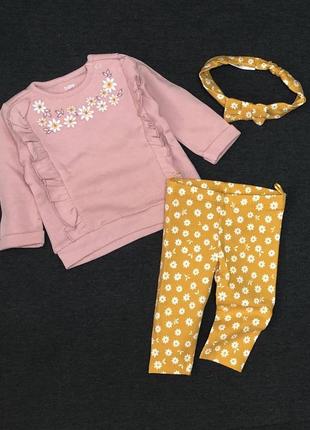 Костюм 3в1, двунитка з начосом: світшот, штани, пов'язка "c&a"