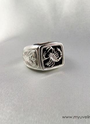 Печатка скорпион из серебра 925 пробы, магазин myuvelir 3