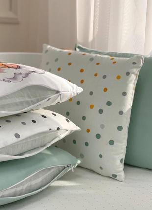 Комплект постільної дитячої білизни для ліжечка ведмедики гаммі м'ятний топ5 фото