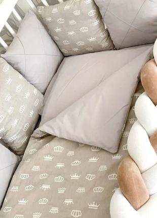Комплект змінної постільної білизни в ліжечко бортики,подушка,простирадло,ковдра8 фото