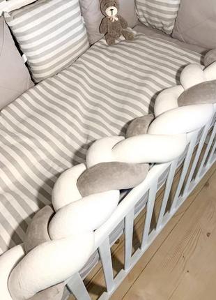 Комплект змінної постільної білизни в ліжечко бортики,подушка,простирадло,ковдра4 фото