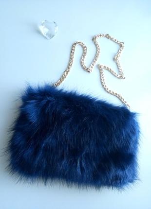 Супер модная стильная меховая сумочка/клатч на цепочке1 фото