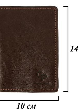Мужская обложка на паспорт коричневая кожаная grande pelle, коричневый чехол для паспорта из кожи топ6 фото