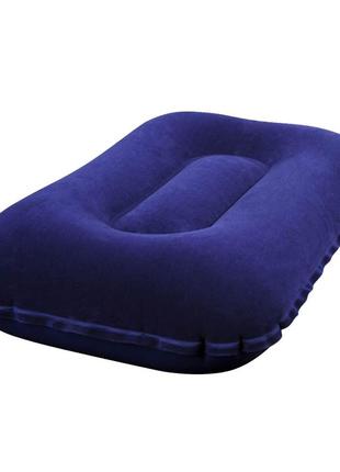 Надувная флокированная подушка bestway 67121 (68672), 42 х 26 х 10 см, синяя топ1 фото