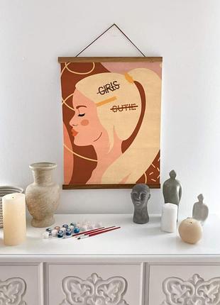 Картина по номерам на деревянных магнитных планках "нежные детали красоты"