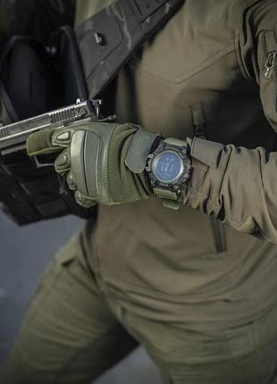 Тактичний електронний годинник m-tac з широким функціоналом. армійський наручний годинник. колір: black/olive6 фото