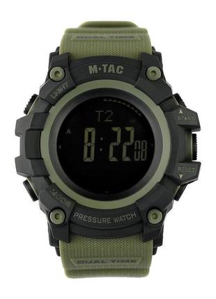 Тактичний електронний годинник m-tac з широким функціоналом. армійський наручний годинник. колір: black/olive3 фото
