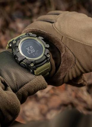 Тактические электронные часы m-tac с широким функционалом. армейские наручные часы  . цвет : black/olive