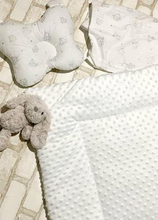 Комплект   постельного детского белья в коляску  простынка, подушка, одеяло плюш4 фото