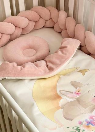 Комплект постільної дитячої білизни для ліжечка №8 sweet dream зайчик топ