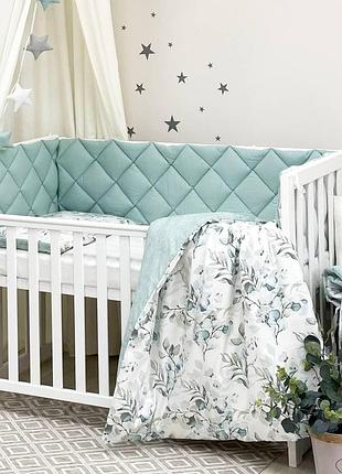 Комплект постільної білизни для ліжечка baby mix евкаліпт топ