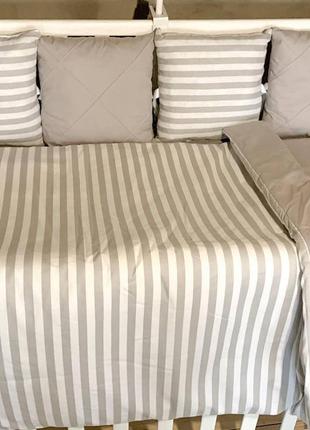 Комплект змінної постільної білизни в ліжечко бортики,подушка,простирадло,ковдра4 фото