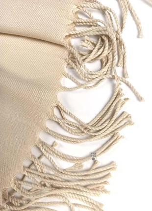 Палантин шарф кашемир бежевый шерсть кашемировый pashmina original однотонный теплый3 фото