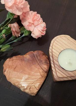 Свічник скринька у формі серця для чайної свічки4 фото