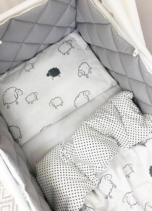 Комплект постельного пододеяльник, наволочка и простынь baby mix овечки топ