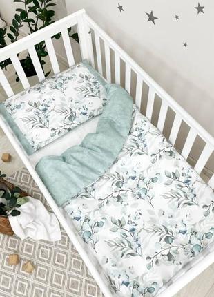 Сменный комплект постельного белья, поплин, baby mix эвкалипт топ
