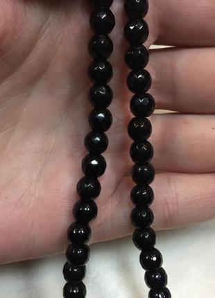 Красивые бусы с черным ониксом ожерелье черный оникс индия