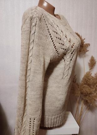Красивый нарядный вязаный свитер3 фото