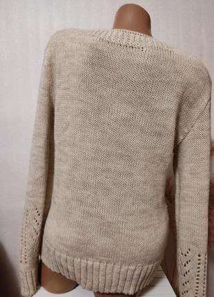 Красивый нарядный вязаный свитер4 фото