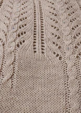 Красивый нарядный вязаный свитер5 фото