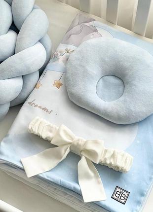 Комплект постільної дитячої білизни для ліжечка №8 sweet dream слонік топ7 фото