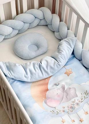 Комплект постельного детского белья для кроватки № 8 sweet dream слоник топ