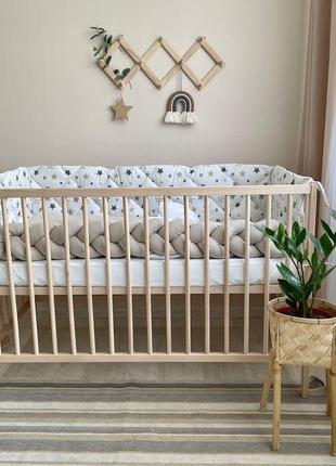 Комплект постельного детского белья для кроватки baby dream stars бежевый топ5 фото