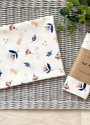 Пеленка детская бязь, размер 78х100 см, цветочки бежевые топ