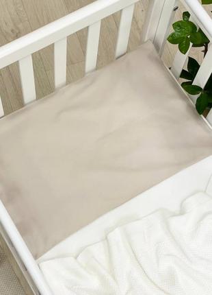 Наволочка для детской подушки однотонная, поплин, размер 40х60 см,  капучино топ1 фото