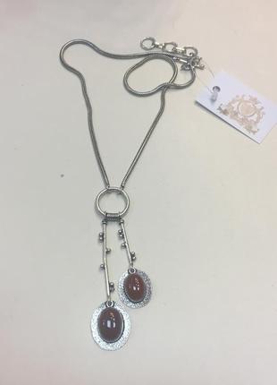 Сердолик ожерелье с натуральным камнем сердолик в серебре. колье с сердоликом индия4 фото