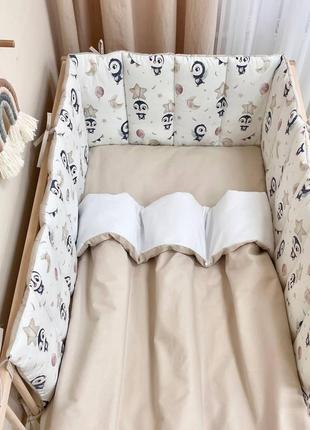 Комплект постільної дитячої білизни для ліжечка baby dream пінгвін топ1 фото
