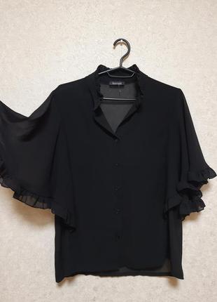 Черная шифоновая блуза1 фото
