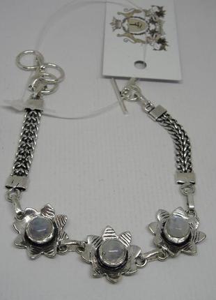 Лунный камень браслет с натуральным лунным камнем в серебре браслет с лунным камнем индия