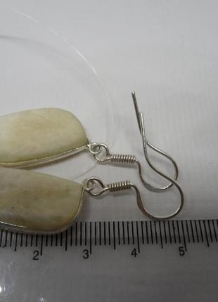 Сколецит серьги с натуральным редким сколецитом в серебре индия8 фото