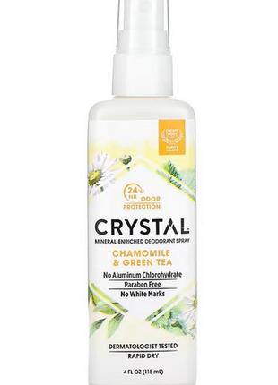 Минеральный дезодорант-спрей crystal body deodorant, ромашка и зеленый чай, 118 мл