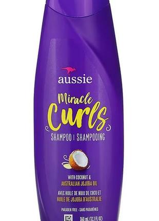 Шампунь с кокосовым маслом и маслом австралийского жожоба от aussie, miracle curls, 360 мл
