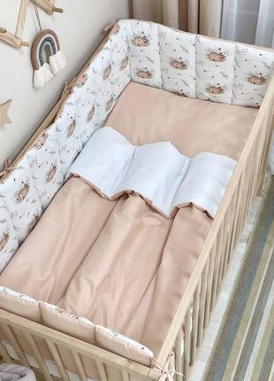Комплект постільної дитячої білизни для ліжечка baby dream оленя топ7 фото