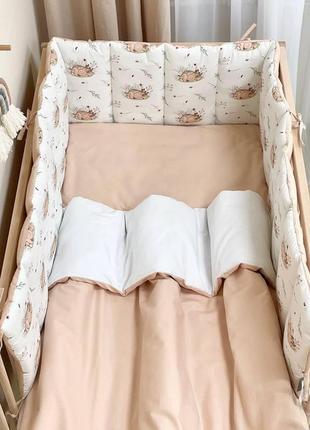 Комплект постельного детского белья для кроватки baby dream оленёнок топ