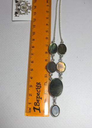 Лабрадор ожерелье колье с натуральным красивое ожерелье с камнем лабрадор в серебре. индия!5 фото