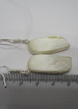 Сколецит серьги с натуральным редким сколецитом в серебре индия9 фото