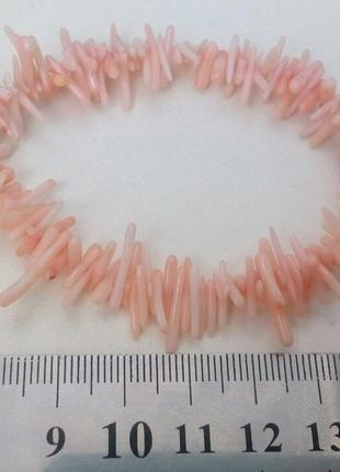 Розовый коралл браслет натуральный коралл