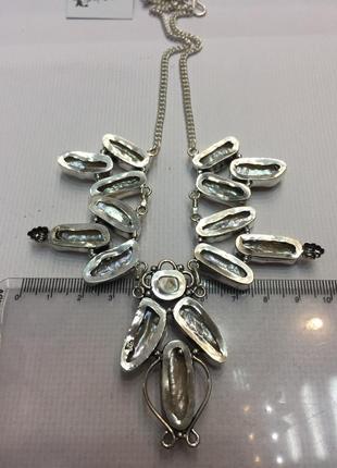 Жемчуг барочный жемчуг барокко ожерелье колье с жемчугом барокко в серебре индия7 фото