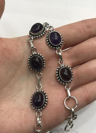 Аметист нежный браслет с камнем аметист в серебре браслет с аметистом натуральным камнем индия4 фото